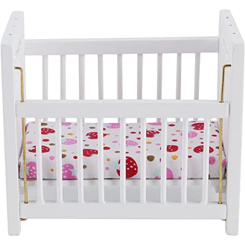Puppenhausbett: Spielzeugbabypuppe Kinderbett, Babybett Spielzeugpuppenhausmöbel für Puppenhaus von Hperu