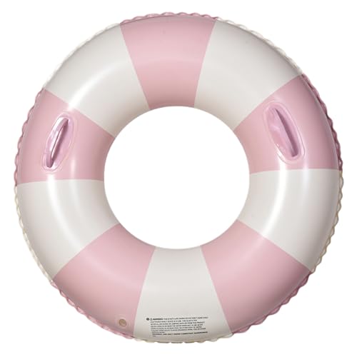 Ringpool Float, 29 großer Schwimmringpool Float, PVC aufblasbare Röhre mit Griffen & Pumpe, Innenrohr für die Sommerparty Lake Beach, Rose, Rose von Hperu