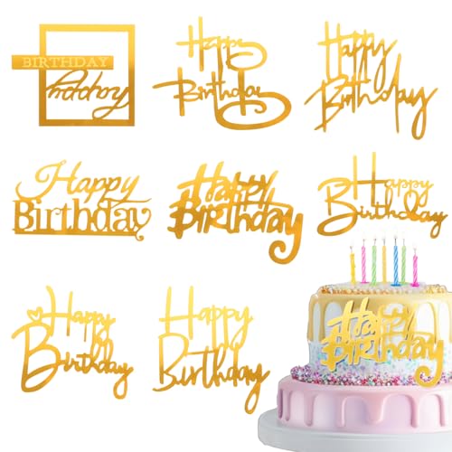 24 Stück Gold Happy Birthday Cake Toppers Spiegel Acryl Cupcake Topper Happy Birth Cake Topper für Kuchen Seite Cupcake Dekorationen Supplies Doppelseitiger Glitzer 8 Stile 24 Stück Gold Happy Birthday Cake Toppers Spiegel Acryl Cupcake Topper Happy Birth Cake Topper für Kuchen Seite Cupcake Dekorationen Supplies Doppelseitiger Glitzer 8 Stile von Hpmjz
