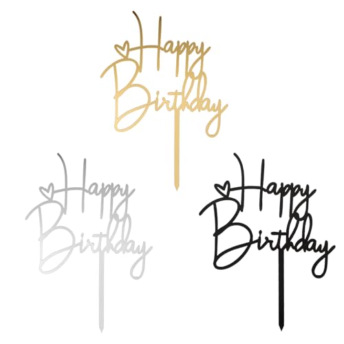 Hpmjz 3 Stück Geburtstag Tortendeko Happy Birthday Cake Topper Acryl Party-Dekoration Herz Kuchen Dekoration für Frauen Männer Familie Freunde Jahrestag Andenken Valentinstag Hpmjz 3 Stück Geburtstag Tortendeko Happy Birthday Cake Topper Acryl Party-Dekoration Herz Kuchen Dekoration für Frauen Männer Familie Freunde Jahrestag Andenken Valentinstag von Hpmjz