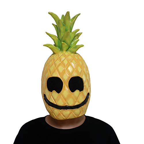 Ananas Latex Maske Halloween Obst Helm Cosplay Kostüm Zubehör von Hpparty