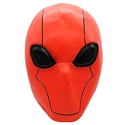 Red Hood Mask Helm Kostüm Requisiten für Teenager Halloween Cosplay für Erwachsene (Latex Red Mask) von Hpparty
