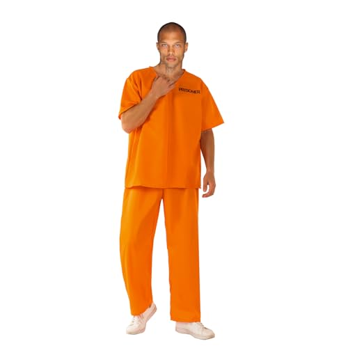 Gefangenenkostüm für Erwachsene, Gefängnis-Overall, Orange, Uniform, Gefängnishose, Insassen-Outfits, Kinderkriminal-Set, Halloween Gefangenenkostüm für Erwachsene, Gefängnis-Overall, Orange, Uniform, Gefängnishose, Insassen-Outfits, Kinderkriminal-Set, Halloween von Hqroidd