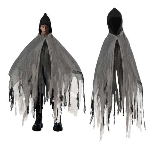 Halloween-Umhang mit Kapuze, GRAU, Einheitsgr��e von Hqroidd