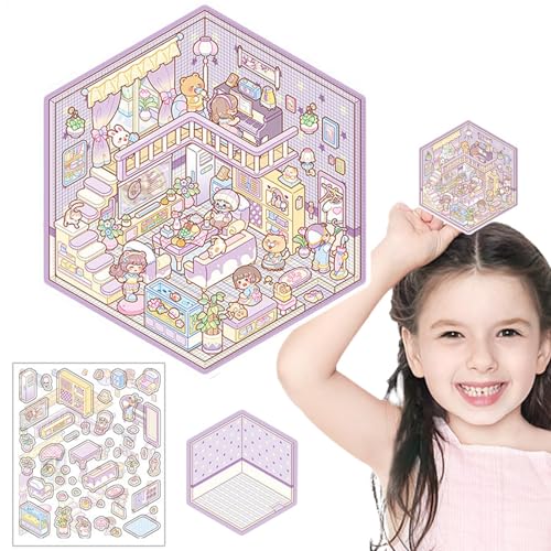 Hqunjikp Aufkleber Raumszene | Moderne Wohnkultur Ästhetische 3D Raumaufkleber | Handgefertigte Wohneinrichtung Dekoration Miniatur Kunst für Mädchen Frauen Männer Hqunjikp Aufkleber Raumszene | Moderne Wohnkultur Ästhetische 3D Raumaufkleber | Handgefertigte Wohneinrichtung Dekoration Miniatur Kunst für Mädchen Frauen Männer von Hqunjikp
