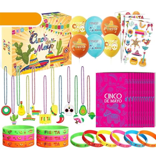 Hqunjikp Mexikanische Partygeschenke, 5. Mai Party-Dekorationen, mexikanische Fiesta-Gummi-Armbänder, Karnevalsparty-Zubehör, mexikanische Geburtstagsparty-Zubehör, Dekorationen, Luau-Foto-Requisiten Hqunjikp Mexikanische Partygeschenke, 5. Mai Party-Dekorationen, mexikanische Fiesta-Gummi-Armbänder, Karnevalsparty-Zubehör, mexikanische Geburtstagsparty-Zubehör, Dekorationen, Luau-Foto-Requisiten von Hqunjikp