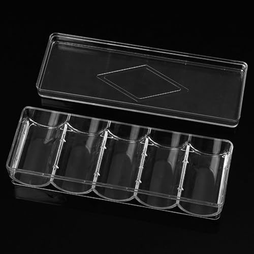 Hqunjikp Poker-Chip-Halter, 5 Fächer, Acryl-Kartenetui, transparente Acryl-Chipschalen für Chips in Standardgröße, Tonchips, insgesamt 10 Fächer, jeweils für 100 Chips Hqunjikp Poker-Chip-Halter, 5 Fächer, Acryl-Kartenetui, transparente Acryl-Chipschalen für Chips in Standardgröße, Tonchips, insgesamt 10 Fächer, jeweils für 100 Chips von Hqunjikp