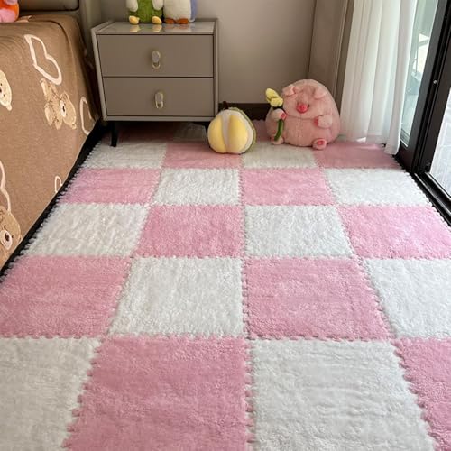 Hqunjikp Quadratische ineinandergreifende Teppichfliesen, Schaumstoff-Plüsch, quadratisch, ineinandergreifende Teppichfliesen – zuschneidbares Design, Puzzle-Teppich für Schlafzimmer, Kinderzimmer Hqunjikp Quadratische ineinandergreifende Teppichfliesen, Schaumstoff-Plüsch, quadratisch, ineinandergreifende Teppichfliesen – zuschneidbares Design, Puzzle-Teppich für Schlafzimmer, Kinderzimmer von Hqunjikp