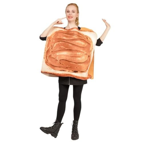 Hrippy Bread Cosplay Kostüm Erdnuss Butter Marmelade Kostüm Erwachsene Essen Lustiges Outfit Frühstück Paare Kostüm Für Party Für Party von Hrippy