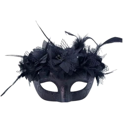 Hrippy Gefiederte Maskerade Masken Halloween Party Auge Halbe Gesicht Maske Für Frauen Cosplay Maskerade Dekoration Requisiten von Hrippy