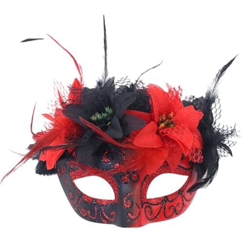 Hrippy Gefiederte Maskerade Masken Halloween Party Auge Halbe Gesicht Maske Für Frauen Cosplay Maskerade Dekoration Requisiten von Hrippy