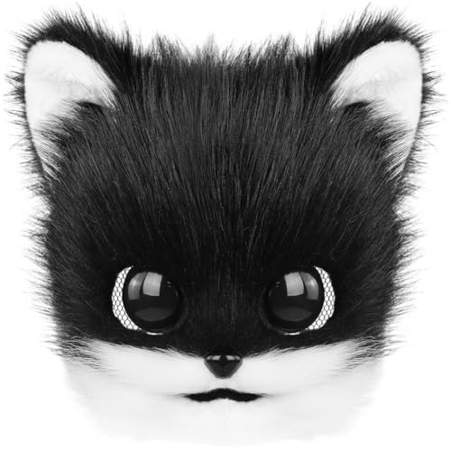 Hrippy Vollgesichts-tierkatzenmasken Plüsch Therian Cosplay Karnevalsmaske Für Halloween-party Cosplay Requisiten von Hrippy