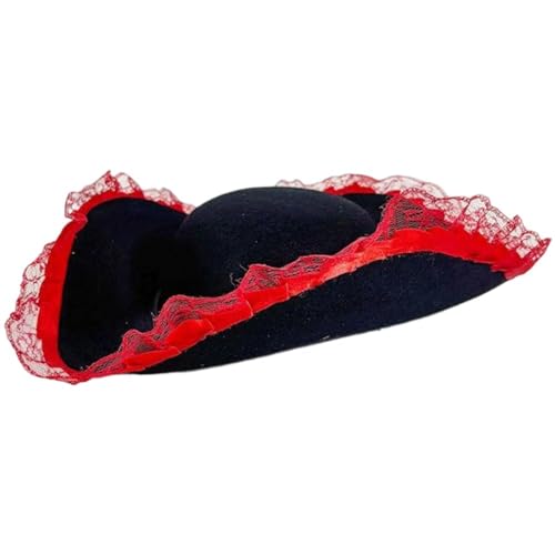 Piratenkapitän-kostümhut Für Damen, Lustiger Piratenhut Spitzenrand Und Breiter Krempe Für Erwachsene, Halloween-kostüm-accessoire von Hrippy