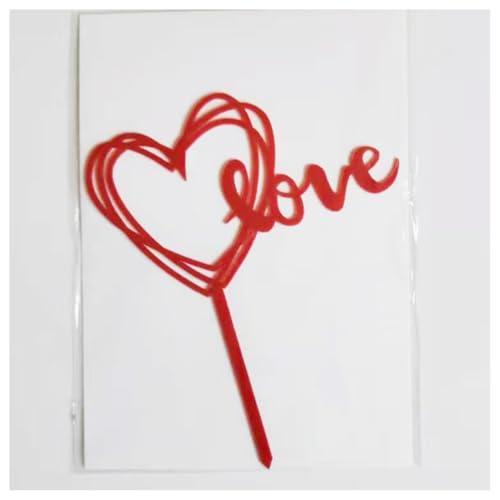 Hrlace 10 Stück Herz Kuchen Topper Liebe Herzen Cake-Topper Acryl Tortendeko Cupcake Kuchendeko für Valentinstag Geburtstage Hochzeit Verlobung Party Torte Desserts Dekorationen Zubehör 1# von Hrlace