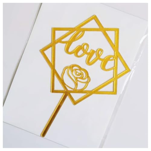 Hrlace 10 Stück Herz Kuchen Topper Liebe Herzen Cake-Topper Acryl Tortendeko Cupcake Kuchendeko für Valentinstag Geburtstage Hochzeit Verlobung Party Torte Desserts Dekorationen Zubehör 10# von Hrlace