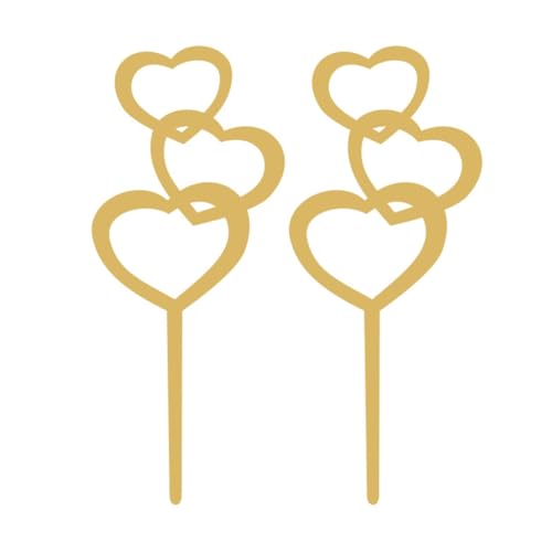 Hrlace 10 Stück Herz Kuchen Topper Liebe Herzen Cake-Topper Acryl Tortendeko Cupcake Kuchendeko für Valentinstag Geburtstage Hochzeit Verlobung Party Torte Desserts Dekorationen Zubehör 14# von Hrlace