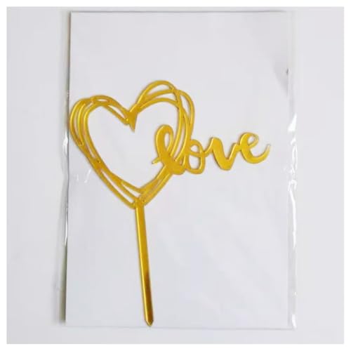 Hrlace 10 Stück Herz Kuchen Topper Liebe Herzen Cake-Topper Acryl Tortendeko Cupcake Kuchendeko für Valentinstag Geburtstage Hochzeit Verlobung Party Torte Desserts Dekorationen Zubehör 2# von Hrlace