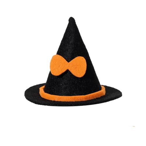 Hrlace Halloween Mini Hexenhut Filz Hexenhüte Weinflaschen Dekoration Schwarz Halloween-Hüte Deko klein-Hexenhut für Halloween-Party Tischdekoration Haaraccessoires Fotorequisiten Groß 10 Stück von Hrlace