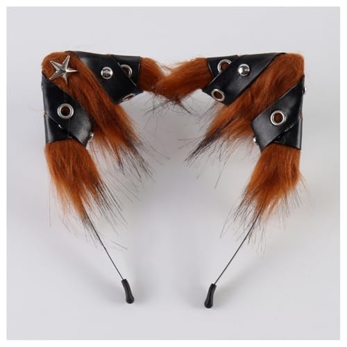 Hrlace Katzenohren Stirnband Kunstpelz Fuchs Punk Gothic Katzenohren-Haarreif Halloween Cosplay Tierohren Haarreif Katze-Ohren Haarband Stirnbänder für Damen Mädchen Party Kostüm Zubehör Rot-Braun Hrlace Katzenohren Stirnband Kunstpelz Fuchs Punk Gothic Katzenohren-Haarreif Halloween Cosplay Tierohren Haarreif Katze-Ohren Haarband Stirnbänder für Damen Mädchen Party Kostüm Zubehör Rot-Braun von Hrlace