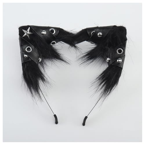 Hrlace Katzenohren Stirnband Kunstpelz Fuchs Punk Gothic Katzenohren-Haarreif Halloween Cosplay Tierohren Haarreif Katze-Ohren Haarband Stirnbänder für Damen Mädchen Party Kostüm Zubehör Schwarz Hrlace Katzenohren Stirnband Kunstpelz Fuchs Punk Gothic Katzenohren-Haarreif Halloween Cosplay Tierohren Haarreif Katze-Ohren Haarband Stirnbänder für Damen Mädchen Party Kostüm Zubehör Schwarz von Hrlace
