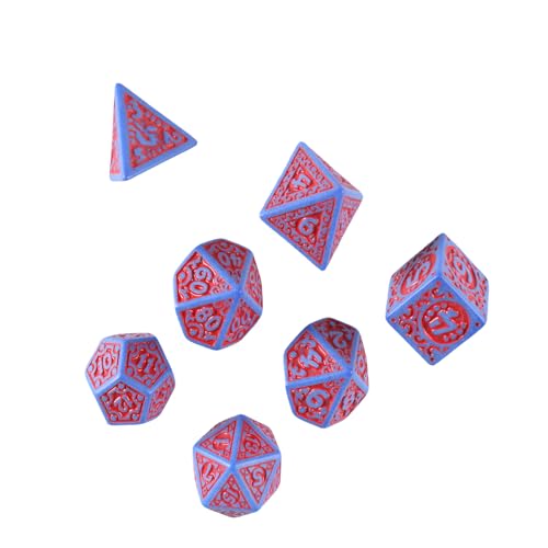 Hrtyvhin 7pcs Vielseitiges Polyedrische Dices Acrylspiel Dices Hollow Muster Tabletop Game Dices Für Rollenspiele von Hrtyvhin