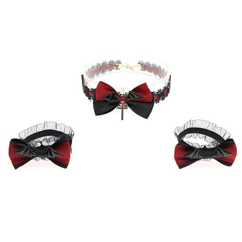 Dark Series Sätte Haarclip Anime Haarnadel Spitze Ponytailhalter Haarbögen Halloween Kopfschmuck Cosplay Kostüm Requisiten von Hrtyvhin