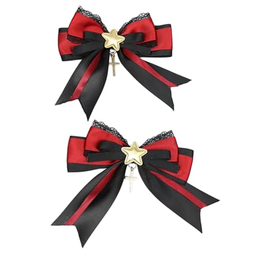 Dark Series Sätte Haarclip Anime Haarnadel Spitze Ponytailhalter Haarbögen Halloween Kopfschmuck Cosplay Kostüm Requisiten von Hrtyvhin
