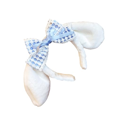 Elegante Spitzenbögen Kopfstücke Mit Pelzigen Ohren Stirnband Haardekoration Ideal Für Halloween Partys Und Stilvolle Outfits von Hrtyvhin