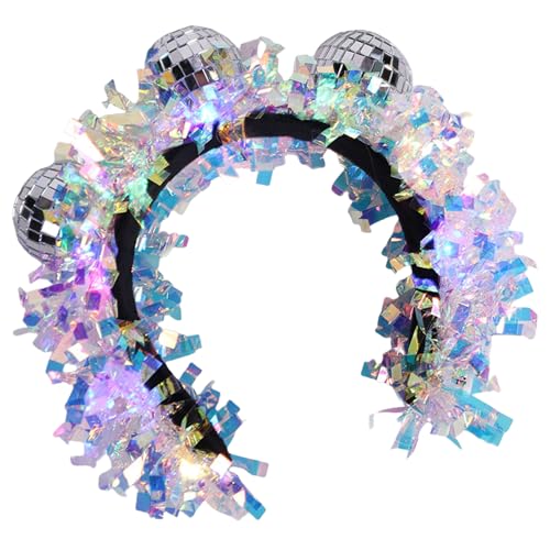 Hrtyvhin Discos Bälle Stirnband Neuheit Funk Hairhoop Paillierte Kopfschmuck Für Musikfestival Themen Event Head Accessoires von Hrtyvhin