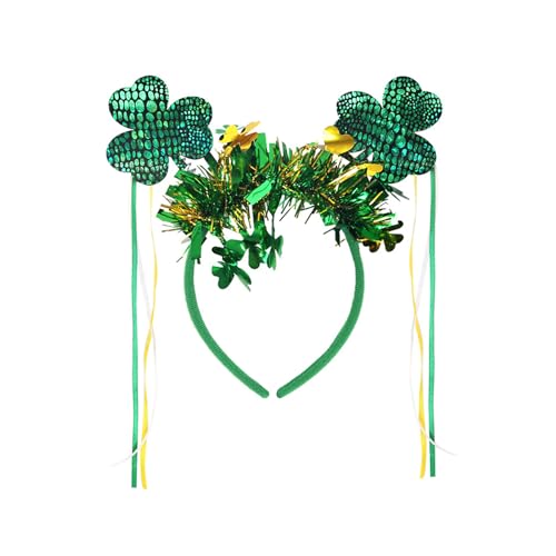 Hrtyvhin Irish National Day Clovers Stirnband Pailletten Shamrock Hairband Holiday Accessoire von Hrtyvhin