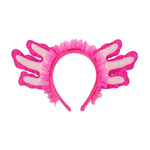 Hrtyvhin Salamander Stirnband Schwanz Cosplay Kostüm Haarhoop Geburtstagsfeier Requisiten Plüsch Haarband Gesicht Waschen Haarbandzubehör Waschen von Hrtyvhin