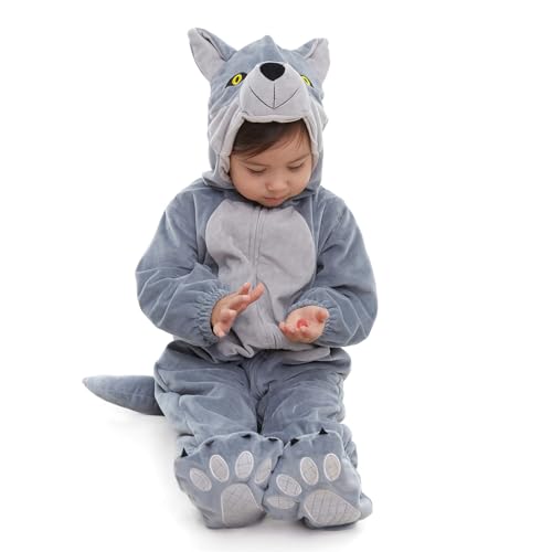 HSCTEK Baby Wolf Kostüm, Säugling Wolf Kostüm Baby Jungen Mädchen Baby Halloween Kostüm für Kleinkind Neugeborene 6-9 Monate HSCTEK Baby Wolf Kostüm, Säugling Wolf Kostüm Baby Jungen Mädchen Baby Halloween Kostüm für Kleinkind Neugeborene 6-9 Monate von Hsctek