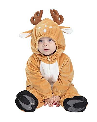 HSCTEK Hirsch Kostüm Kleinkinder, Rentier Kostüm für Säuglinge, Jungen und Mädchen, Strampler für Halloween Cosplay, Reh, Neugeborene 4T HSCTEK Hirsch Kostüm Kleinkinder, Rentier Kostüm für Säuglinge, Jungen und Mädchen, Strampler für Halloween Cosplay, Reh, Neugeborene 4T von Hsctek