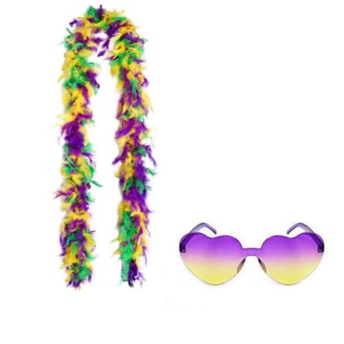 Federboa, 1,8 m, bunte Federboa mit Herz-Sonnenbrille, zarter Federschal, Truthahn-Boa-Federn für Partys, Weihnachten, Tanzaufführungen, Hochzeiten und Karnevalsfeiern, verschiedene Farben Federboa, 1,8 m, bunte Federboa mit Herz-Sonnenbrille, zarter Federschal, Truthahn-Boa-Federn für Partys, Weihnachten, Tanzaufführungen, Hochzeiten und Karnevalsfeiern, verschiedene Farben von HshDUti