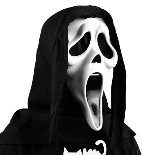 Halloween Horror Scream Maske, Geist Gesichtsmaske für Kinder und Erwachsene, Unisex, geeignet für Spukhäuser, Latexmaske, Halloween Vollkopf Maskerade Kostüm Cosplay Party Dekoration Requisiten Weiß Halloween Horror Scream Maske, Geist Gesichtsmaske für Kinder und Erwachsene, Unisex, geeignet für Spukhäuser, Latexmaske, Halloween Vollkopf Maskerade Kostüm Cosplay Party Dekoration Requisiten Weiß von HshDUti