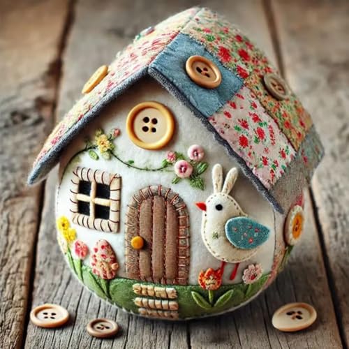 Patchwork-Filz-Eierhaus, DIY-Set, Patchwork-Filz-Eierhaus, Kükenhaus-Bastelset, Osterküken-Eier, Ornamente, Zuhause, Ostern, Party, Dekoration, Zubehör, für Anfänger, Kinder und Erwachsene, mehrfarbig Patchwork-Filz-Eierhaus, DIY-Set, Patchwork-Filz-Eierhaus, Kükenhaus-Bastelset, Osterküken-Eier, Ornamente, Zuhause, Ostern, Party, Dekoration, Zubehör, für Anfänger, Kinder und Erwachsene, mehrfarbig von HshDUti