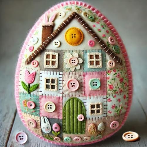 Patchwork-Filz-Eierhaus, DIY-Set, Patchwork-Filz-Eierhaus, Kükenhaus-Bastelset, Osterküken-Eier, Ornamente, Zuhause, Ostern, Party, Dekoration, Zubehör, für Anfänger, Kinder und Erwachsene, mehrfarbig Patchwork-Filz-Eierhaus, DIY-Set, Patchwork-Filz-Eierhaus, Kükenhaus-Bastelset, Osterküken-Eier, Ornamente, Zuhause, Ostern, Party, Dekoration, Zubehör, für Anfänger, Kinder und Erwachsene, mehrfarbig von HshDUti