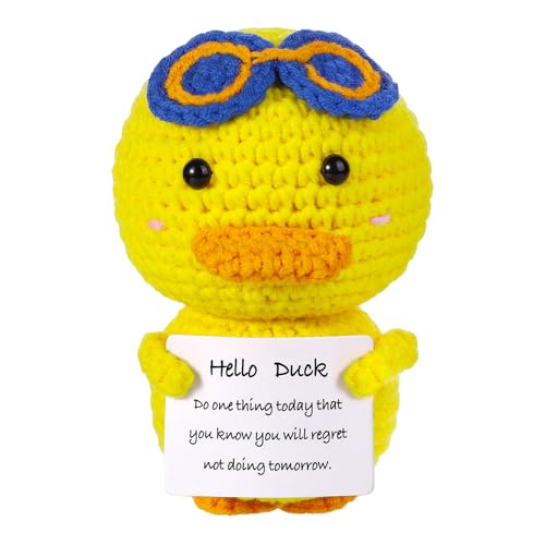 Hshenjhu Emotionale Unterstützung Kleine Gelbe Ente, 9.5 x 5 cm Pocket Hug Kleine Gelbe Ente, Crochet Doll with Positive Card, Pocket Hug Doll Geschenke für Mädchen Jungen Geburtstagsfeier Geschenk Hshenjhu Emotionale Unterstützung Kleine Gelbe Ente, 9.5 x 5 cm Pocket Hug Kleine Gelbe Ente, Crochet Doll with Positive Card, Pocket Hug Doll Geschenke für Mädchen Jungen Geburtstagsfeier Geschenk von Hshenjhu