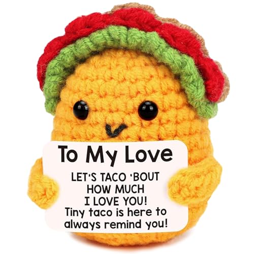 Hshenjhu Emotionale Unterstützung Sandwich, 11 x 7 cm Pocket Hug Sandwich, Crochet Doll with Positive Card, Pocket Hug Doll Geschenke für Mädchen Jungen Geburtstagsfeier Geschenk von Hshenjhu