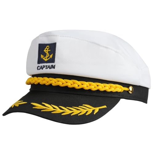 Hshenjhu Kapitänsmütze für Erwachsene, Verstellbare Seemann Matrosenmütze, Weiß Marine Hut Kapitän Accessoires, Partyhut Erwachsene Seemann Hut für Partys Cosplay Karneval Mottoparty Hshenjhu Kapitänsmütze für Erwachsene, Verstellbare Seemann Matrosenmütze, Weiß Marine Hut Kapitän Accessoires, Partyhut Erwachsene Seemann Hut für Partys Cosplay Karneval Mottoparty von Hshenjhu