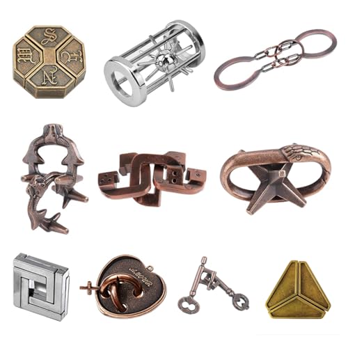 Hsthe Sea 10-teiliges Denksport-Metallpuzzle, Denksportaufgaben, IQ-Challenge-Puzzlespiele, IQ-Test-Puzzle-Geschenkset für Erwachsene, Teenager, Männer und Frauen, Geburtstagsgeschenk Hsthe Sea 10-teiliges Denksport-Metallpuzzle, Denksportaufgaben, IQ-Challenge-Puzzlespiele, IQ-Test-Puzzle-Geschenkset für Erwachsene, Teenager, Männer und Frauen, Geburtstagsgeschenk von Hsthe Sea