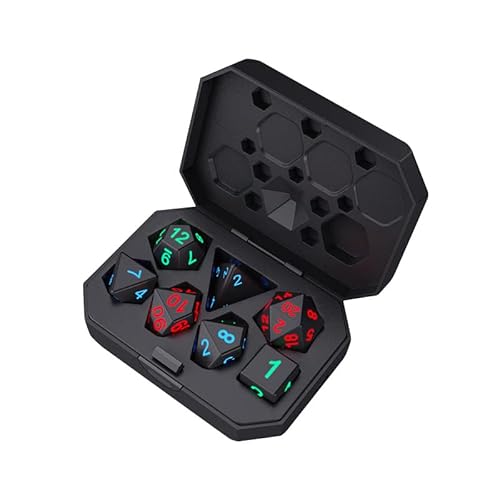 Hsthe Sea 7 STÜCKE Elektronische LED-Würfel mit Ladebox Dungeons and Dragons Dice Polyhedral Dice Sets for Dungeons and Dragons Tabletop Role Playing Game von Hsthe Sea