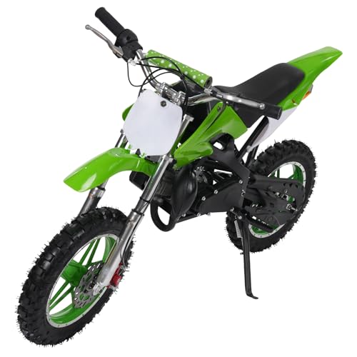HuKaiL Elektro Motorrad Kinder, 49CC 2-Takt Kinder Motorrad Elektromotorrad mit 80kg Tragfähigkeit und Einstellbar Geschwindigkeit, Dirt Bike Pocket Bike für 6-16 Jahren, 110 * 62cm, Grün HuKaiL Elektro Motorrad Kinder, 49CC 2-Takt Kinder Motorrad Elektromotorrad mit 80kg Tragfähigkeit und Einstellbar Geschwindigkeit, Dirt Bike Pocket Bike für 6-16 Jahren, 110 * 62cm, Grün von HuKaiL