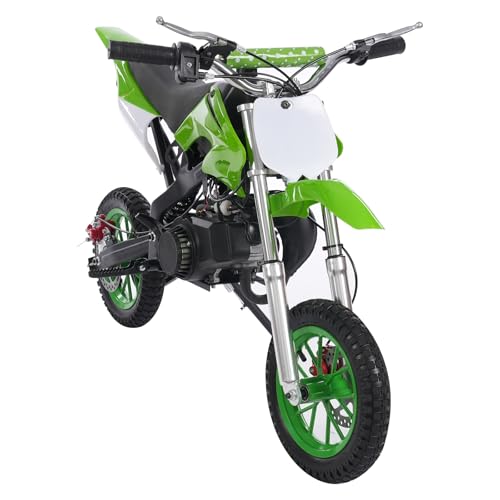 HuKaiL Elektro Motorrad Kinder, 49CC 2-Takt Kinder Motorrad Elektromotorrad mit 80kg Tragfähigkeit und Einstellbar Geschwindigkeit, Dirt Bike Pocket Bike für 6-16 Jahren, 110 * 62cm, Grün HuKaiL Elektro Motorrad Kinder, 49CC 2-Takt Kinder Motorrad Elektromotorrad mit 80kg Tragfähigkeit und Einstellbar Geschwindigkeit, Dirt Bike Pocket Bike für 6-16 Jahren, 110 * 62cm, Grün von HuKaiL