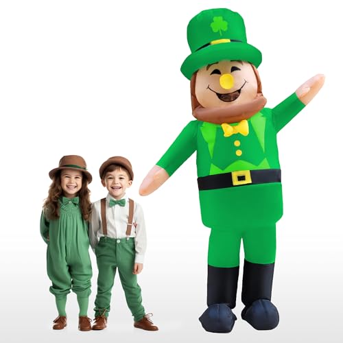HuPop Sanit Patrick's Day Aufblasbares Kostüm St Paddy Aufblasbarer Kobold Blow Up Anzug/Outfit für Erwachsene (St Patrick's Day) von HuPop