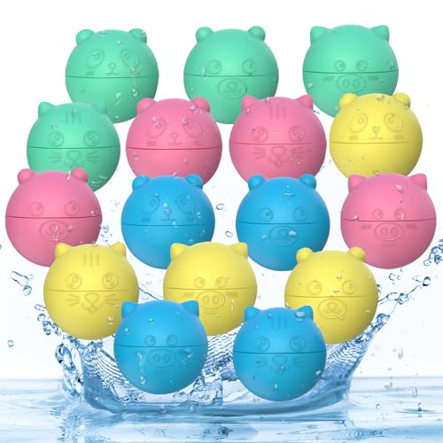 16 Stück Wiederverwendbare Wasserbomben,Silikon Wasserballons,Wasserbomben,Eine Sekunde Schnellfüller Wasserbomben, Wasserbomben Selbstschließend 16 Stück Wiederverwendbare Wasserbomben,Silikon Wasserballons,Wasserbomben,Eine Sekunde Schnellfüller Wasserbomben, Wasserbomben Selbstschließend von HuaMuDM