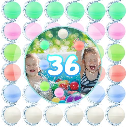 36 Stück Wiederverwendbare Wasserbomben,Silikon Wasserballons,Wasserbomben,Eine Sekunde Schnellfüller Wasserbomben, Wasserbomben Selbstschließend 36 Stück Wiederverwendbare Wasserbomben,Silikon Wasserballons,Wasserbomben,Eine Sekunde Schnellfüller Wasserbomben, Wasserbomben Selbstschließend von HuaMuDM