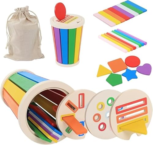 HuaMuDM Montessori Spielzeug ab 1 2 3 Jahre, Holz Sortier Stapelspielzeug, Kinder Montessori Spielzeug Holz Farbe Form Sortierspielzeug, Lernspielzeug Geschenk für Kleinkinder HuaMuDM Montessori Spielzeug ab 1 2 3 Jahre, Holz Sortier Stapelspielzeug, Kinder Montessori Spielzeug Holz Farbe Form Sortierspielzeug, Lernspielzeug Geschenk für Kleinkinder von HuaMuDM