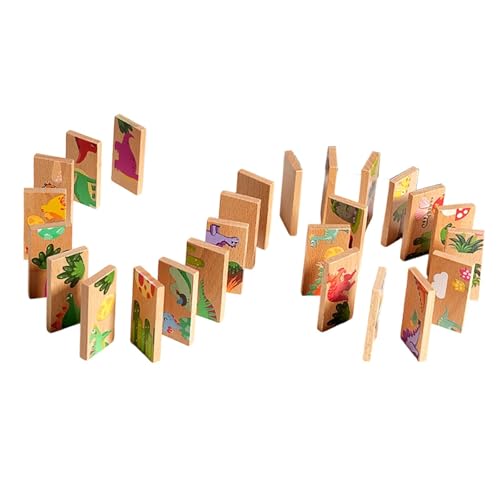 Riesige Dinosaurierdominos Set für Kinder Holz Puzzle Spielzeug farbenfrohes passendes Spiel für Kinder Jungen Mädchen Riesige Dinosaurierdominos Set für Kinder Holz Puzzle Spielzeug farbenfrohes passendes Spiel für Kinder Jungen Mädchen von HuadaXtai
