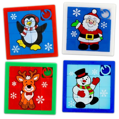 4 Stück Schiebepuzzle Kinder,Schiebe Puzzle als Kleinigkeiten für Adventskalender,Adventskalender Füllung Kinder,Motive enthält - Weihnachtsmann, Schneemann, Elch und Pinguin,Weihnachten Geschenke 4 Stück Schiebepuzzle Kinder,Schiebe Puzzle als Kleinigkeiten für Adventskalender,Adventskalender Füllung Kinder,Motive enthält - Weihnachtsmann, Schneemann, Elch und Pinguin,Weihnachten Geschenke von Huahuanghui